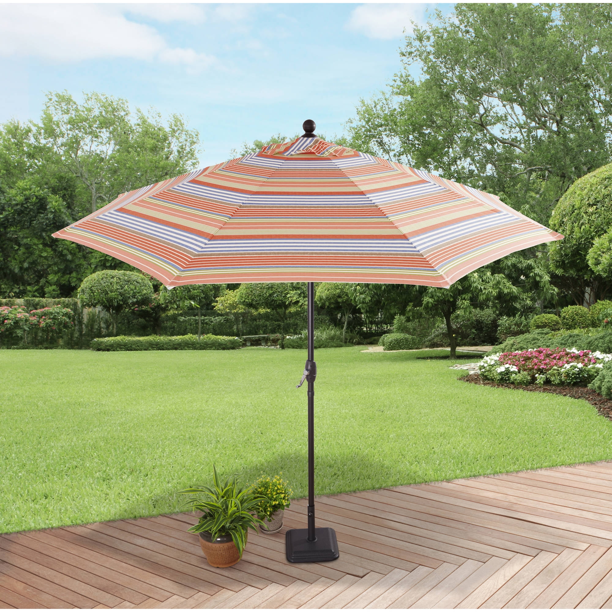 Better Homes and Gardens 9' Market Umbrella, Bright Stripe Walmart