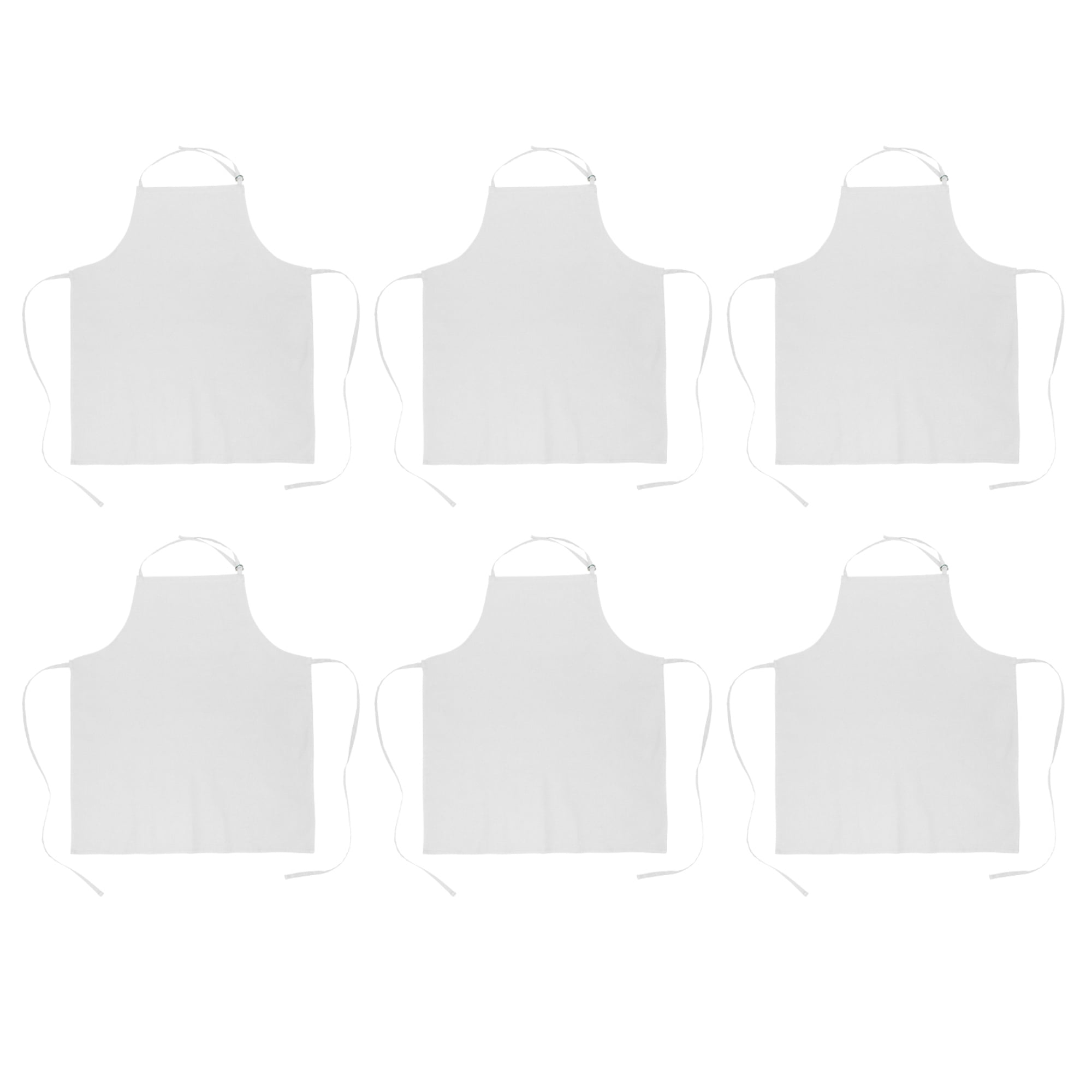 DII White Bulk Chef Apron (Set of 6), 33x28", 100 Cotton
