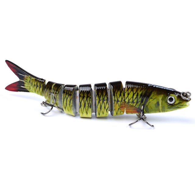 Señuelo de pesca multiarticulado cebo duro realista cebo de baño de 8 segmentos para lubina (D)