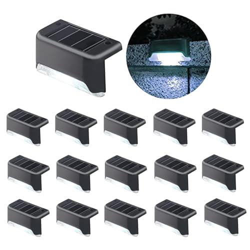 Solar Pool Light Cold White(16 Pack),Deck Lights Outdoor Waterproof Led,Solar Step Lights