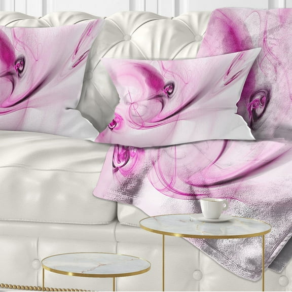 Designart Spiral Nebula Space Magenta - Abstract Throw Pillow - 12x20
