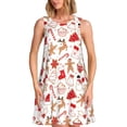 thumbnail image 1 of Disketp Gingerbread Holiday Sweets para Vestido sin Mangas para Mujeres, Vestidos de Verano para Mujeres, Casual y Holgado para la Playa, 1 of 7