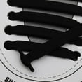 thumbnail image 2 of Pair Elastic Silicone Shoelaces Football Shoes Black, 2 of 8