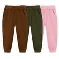 thumbnail image 2 of Fesfesfes 3Pack Kids Pants Summer Solid Color Waistband Drawstring Pants Toddler Sweatpants Casual Children Full Length Pants, 2 of 3