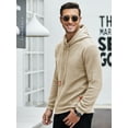 thumbnail image 4 of Coshow Men's Hooded Sweatshirt Casual Long Sleeve Waffle Knit Drawstring Pullover, 4 of 5