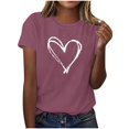 thumbnail image 5 of Valentines Shirts for Women Valentine Crew Neck Shirt Love Heart Graphic Tshirt Cute Girls Valentines Gift Tee Tops, 5 of 8