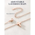 thumbnail image 3 of U7 Tiny Rose Gold Plated Cross Pendant Necklace for Women Teens Dainty Cute Pink Necklace Jewelry Gift for Daughter Wife Girlfriend, 3 of 6