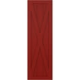 thumbnail image 5 of Ekena Millwork 12"W x 30"H True Fit PVC Single X-Board Farmhouse Fixed Mount Shutters, Fire Red (Per Pair - Hardware Not Included), 5 of 9