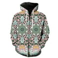 thumbnail image 1 of Sudadera con capucha estilo nacional retro para hombre, estilo hip hop, con cremallera, estampado 3D, unisex, divertida y de gran tamaño, con capucha., 1 of 6