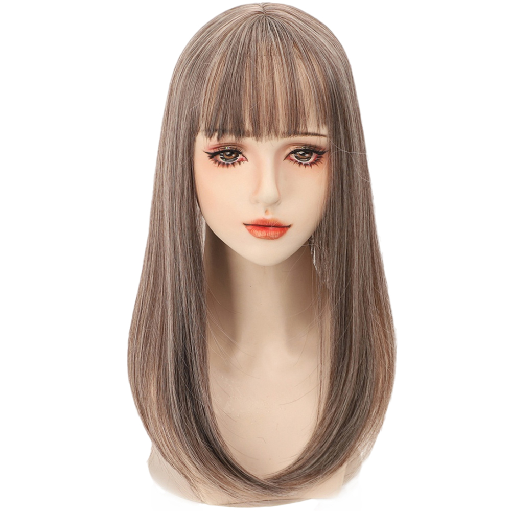 Synthetic Hair Wigs Bangs Hair Girl Cosplay Wig Natural Faux Hair Fiber