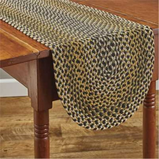 SUNFLOWER BRAIDED TABLE RUNNER 15X54