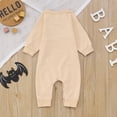 thumbnail image 4 of Weebloom Halloween Pumpkin Baby Outfits Boy Cartoon Letter Printing Long Sleeve Patchwork Style Pullover Romper Jumpsuit Clothes 6-12 Months, 4 of 7