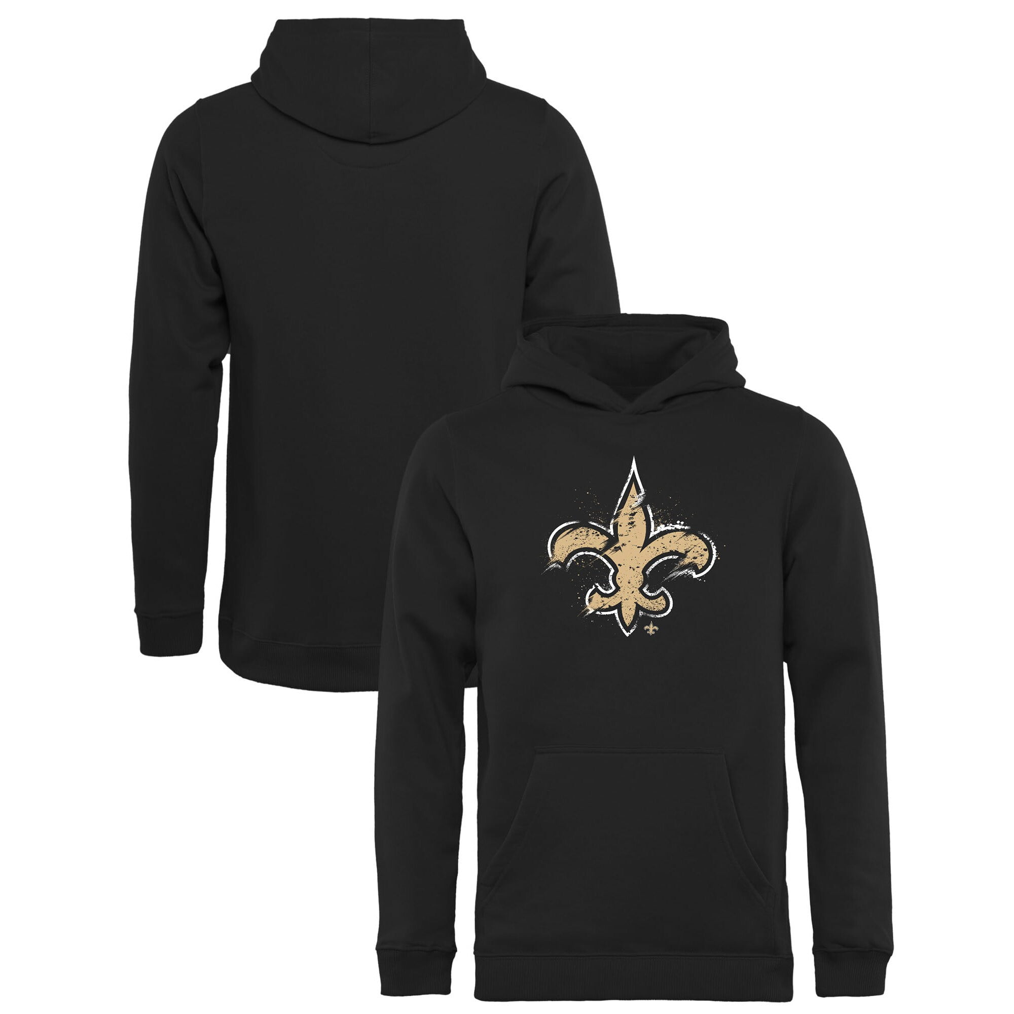 New Orleans Saints NFL Pro Line by Fanatics Branded Youth Splatter Logo Pullover Hoodie - Black 