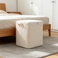 thumbnail image 5 of Beige Linen Cotton Storage Bags, Oversized Storage Container with Zippered Closure, Large Capacity Foldable Fabric Clothes Organizer Bin, for Clothes Blankets Household Organization, 5 of 6