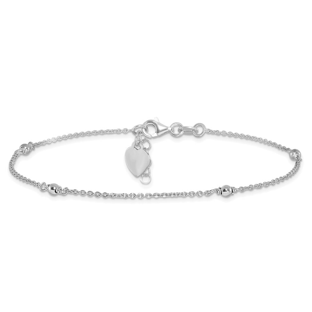 Auriga Fine Jewelry 925 Sterling Silver Adjustable Anklet 10inch for Women