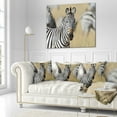 thumbnail image 2 of Designart African Zebra Close Up View - African Throw Pillow - 18x18, 2 of 4