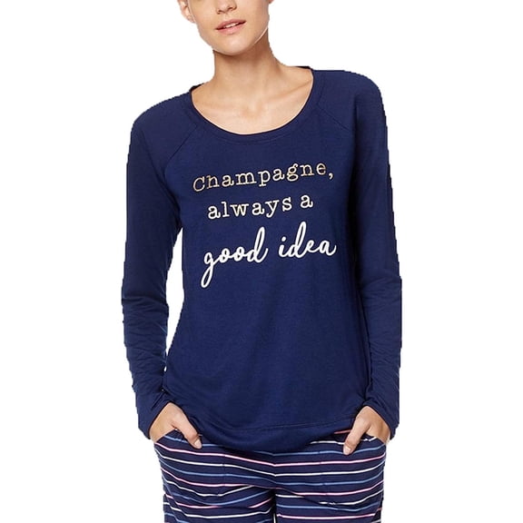 Jenni by Jennifer Moore Womens Sleepwear Screen Print Pajama Top Only,1-Piece, XX-Large, Champagne