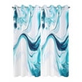 thumbnail image 2 of nqOlkjepod Outdoor Curtains for Patio Waterproof, Marble Ripple Outdoor Privacy Panels Grommet, Blue White Marble Lines Abstract Art Blackout Outside Curtains for Porch/Cabana 54"x84", 2 Panels, 2 of 8