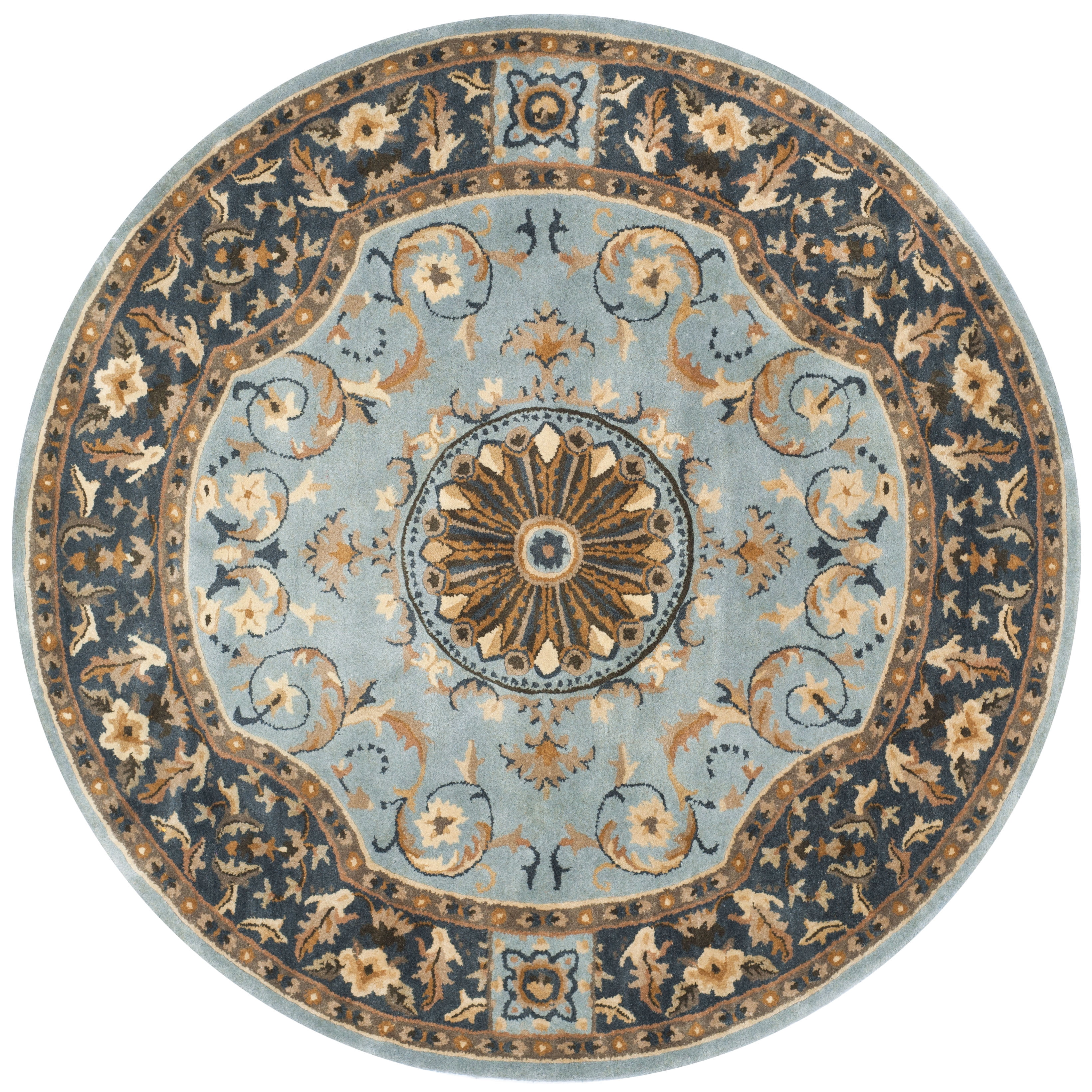 Safavieh Empire Naira Oriental Wool Area Rug, Blue, 3'6" x 3'6" Round