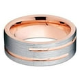 thumbnail image 4 of Silly Kings Jewelry 8mm - Rose Gold Tungsten Wedding Band Rose Gold Tungsten Ring - Brush (9), 4 of 4