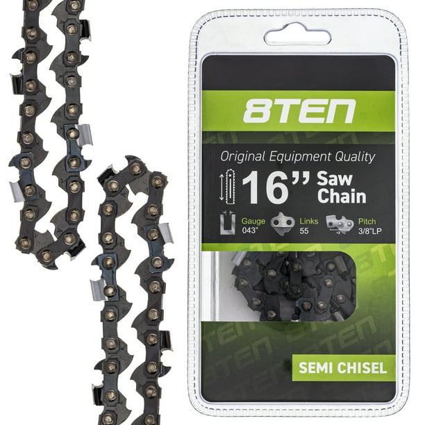 8TEN Chainsaw Chain for Stihl 16 Inch Bar .043 Gauge 3/8 Pitch 55 Drive