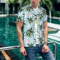 thumbnail image 6 of Rateoe Flamingos And Palms Pattern Men’s Baseball Short Sleeve Polo Shirt, Midweight Men's Shirt Golf Shirt Polo Shirts Quick Dry Short-3X-Large, 6 of 7