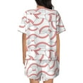 thumbnail image 3 of Bixox Women's Baseballs Printed Pajama Set 2 Piece Lounge Set Top and Shorts Soft Pajamas, Shorts with Pockets, 3 of 7