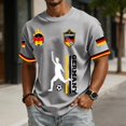 thumbnail image 2 of Soccer Cup 2026 Jersey for Men, Crew Neck Short Sleeve Deutschland Kicker Graphic Tee with Waffle Knit - Breathable Athletic Top Gray M, 2 of 7