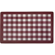 PowerSellerUSA Plaid Anti Fatigue Mat, Non-Slip Textured Buffalo Comfort Standing Floor Mats for Living, Dining Room, Kitchen, Office (18x30 in., Red)