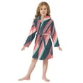 thumbnail image 6 of FORMRS Niños Bathrobe Unisex Hooded Robe Soft Plush Pajamas Sleepwear, Size 7-9T, Pink Geometric, 6 of 7