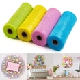 thumbnail image 2 of Deco Poly Mesh Ribbon - 10 inch x 30 feet Each Roll - Metallic Foil Green/Pink/Blue/Yellow for Easter Wreaths, Swags and Decorating - 4 Pack, 2 of 7
