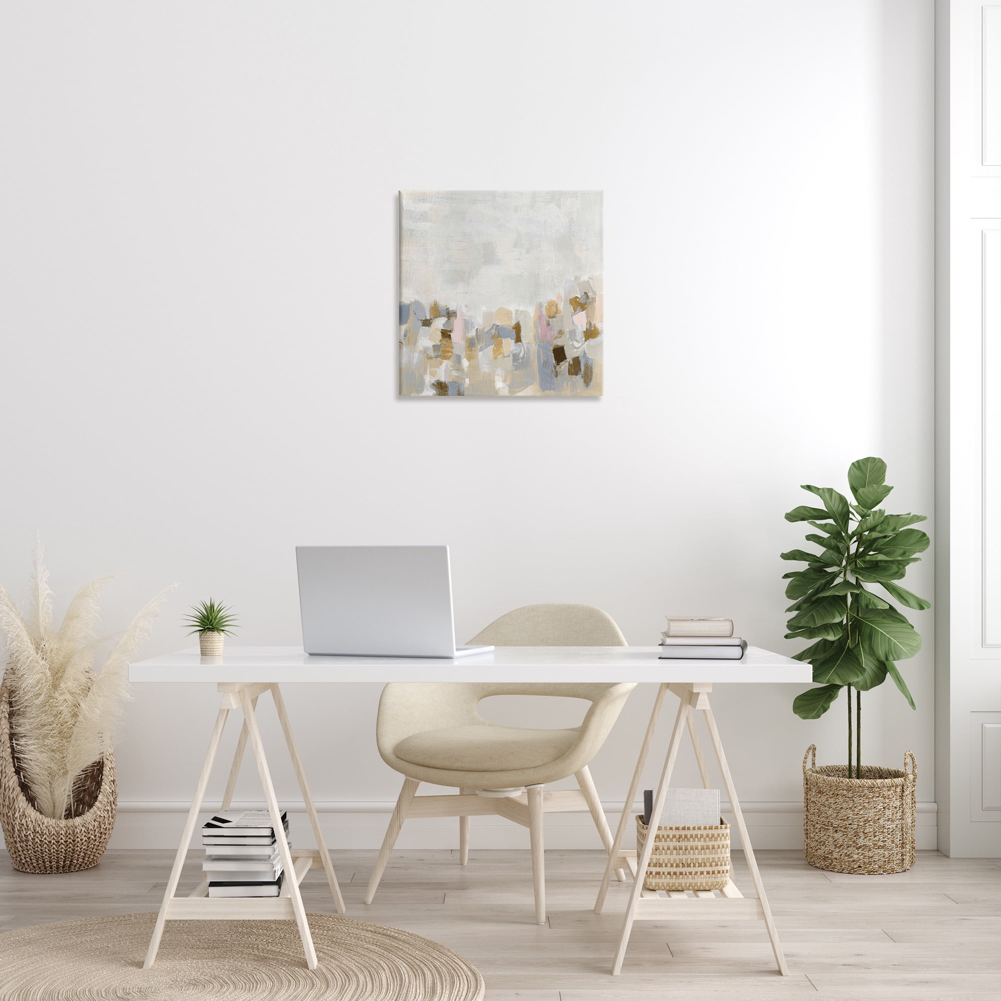 Stupell Industries Modern Flecked Landscape Abstract Painting Gallery Wrapped Canvas Art Print Wall Art, 24 x 24