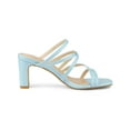 thumbnail image 3 of BLISSFUL STEP Women's Sandals Block Heels Crisscross Strap Sandals, 3 of 7