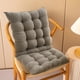 thumbnail image 5 of Cojín de sillón alto 40x95cm - Cojín impermeable para mecedores y sillas de patio con correas, diseño plegable, tela de poliéster - gris/beige/caqui, 5 of 6