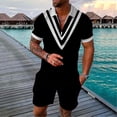 thumbnail image 5 of Yindaity Men’s short sets outfits 2 piece Summer Tracksuit Short Sleeve Polo men's shirt and short sets summer outfits for men Black,S, 5 of 5