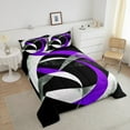 thumbnail image 4 of Erosebridal Geometric Round Comforter Sets Queen Size,Black Purple Bedding Queen Comforter Set,Abstract Artwork Bedding Sets Queen with Comforter,Lightweight Circle Room Decor,Reversible,3 Pieces, 4 of 8