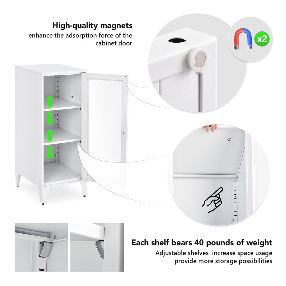 Private Jungle Freestanding Metal Storage Cabinet w/2 Adjustable Shelves and Locking Doors Private Jungle Freestanding Metal Storage Cabinet w/2 Adjustable Shelves and Locking Doors