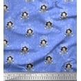 thumbnail image 1 of Soimoi Blue Japan Crepe Satin Fabric Women & Shopping Mall Modern Style Decor Fabric Printed Yard 42 Inch Wide, 1 of 3