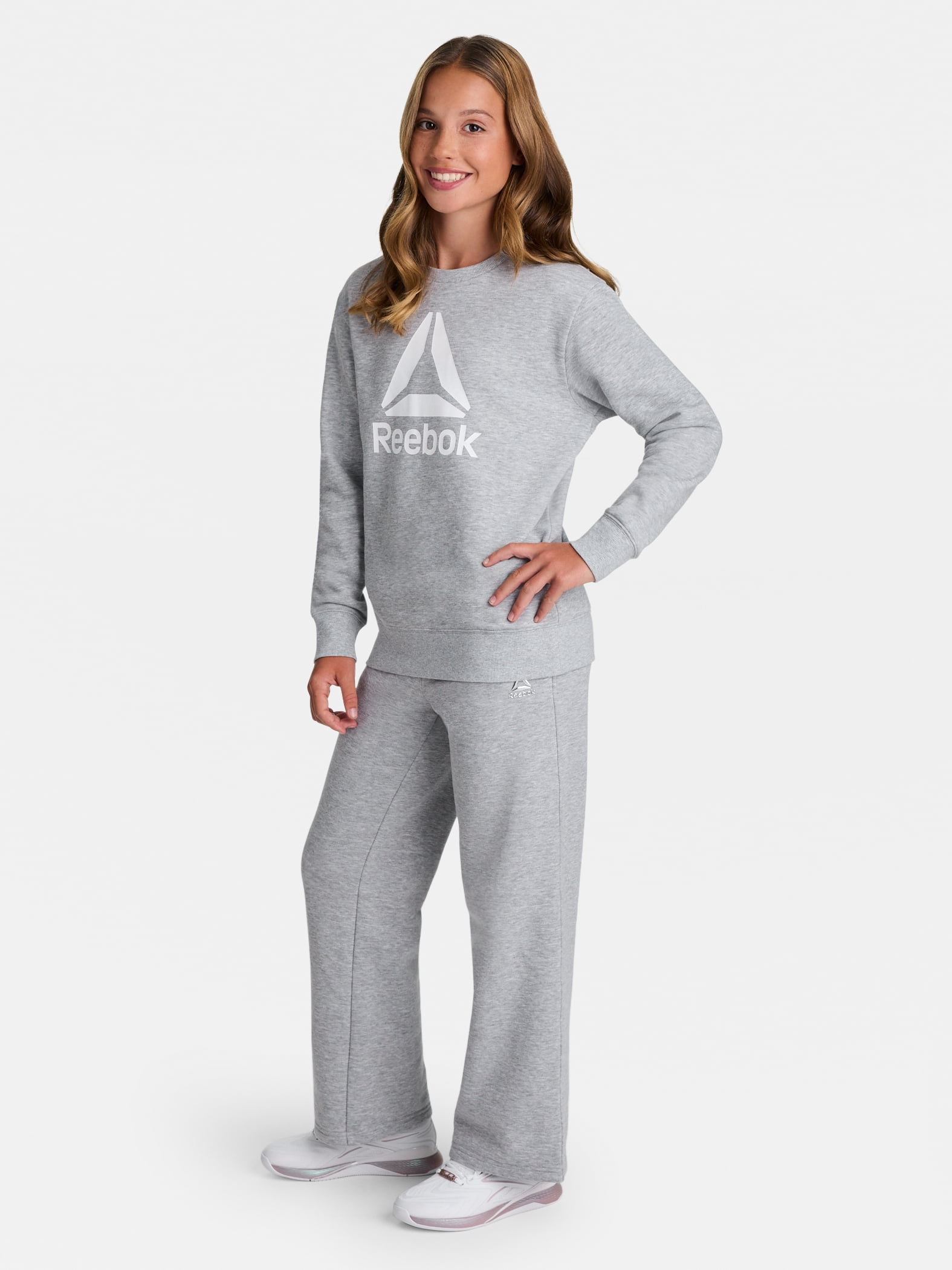 Reebok Girl's Game Day Fleece Crewneck, Sizes 4-18