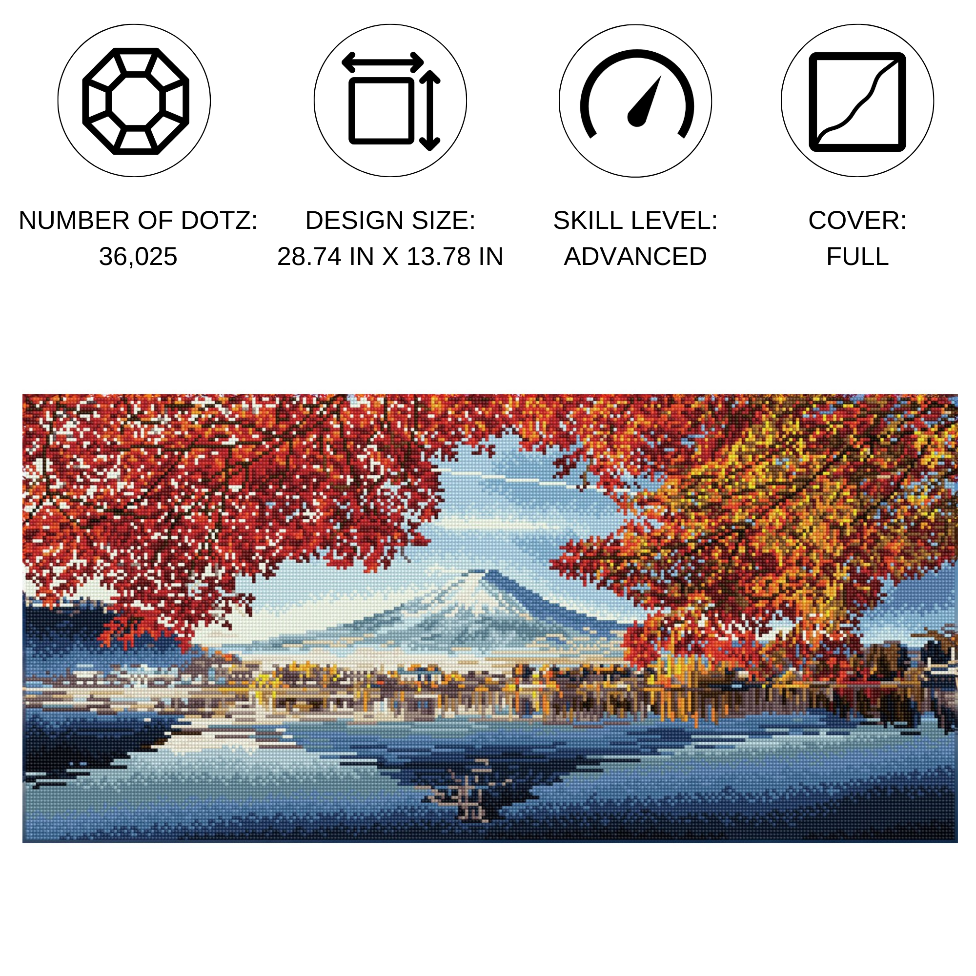 Diamond Dotz Autumn View Diamond Painting Kits for Adults - Diamond Art Kits a Relaxing Creative Craft Kit with Dotz Gems 28.7x13.8