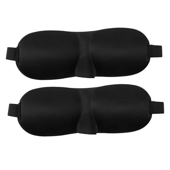 2X Sleep Eye Mask Sleeping Eye Blindfold Black Travel Sleep Aid Rest