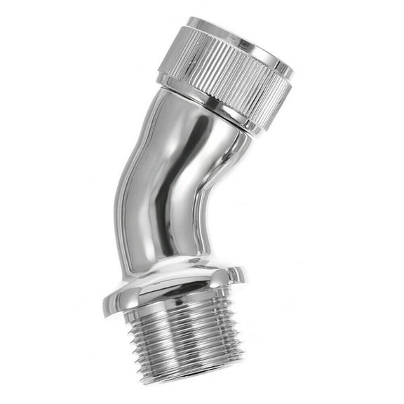 Spring 45 Degree Brass Elbow Adapter for Shower Head Hose Chrome Female to Male Thread Connector Designed for Shower Bracket or Pipe