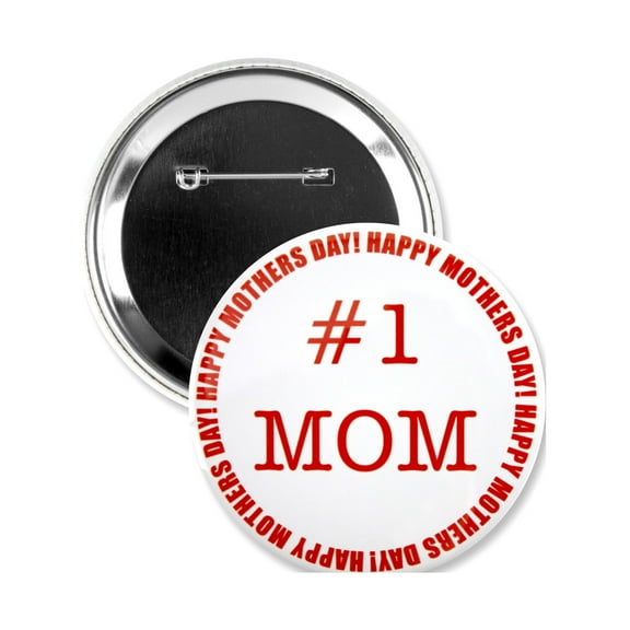 1 Pack - #1 Mom Happy Mother's Day Award XL Pinback Button - 3 Inch
