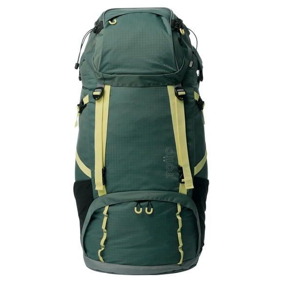 TOTTO Mochila Ergonómica Grande Repelente a Líquidos | Senderismo - Viaje - Camping | 65 L SUMMIT 65 verde G