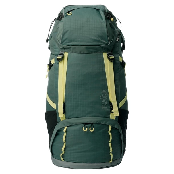 TOTTO Mochila Ergonómica Grande Repelente a Líquidos | Senderismo - Viaje - Camping | 65 L SUMMIT 65 verde G