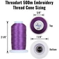 thumbnail image 4 of Threadart 160 Spool Polyester Embroidery Machine Thread Sets Vibrant, Jewel, Vivid, and Brilliant Color Sets Included | 500M Spools 40wt | For Brother Babylock Janome Bernina Machines - 160 Colors, 4 of 9