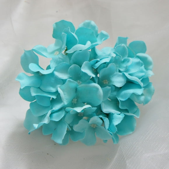 Lily Garden Silk Hydrangea Heads Artificial Flowers (12, Turquoise)