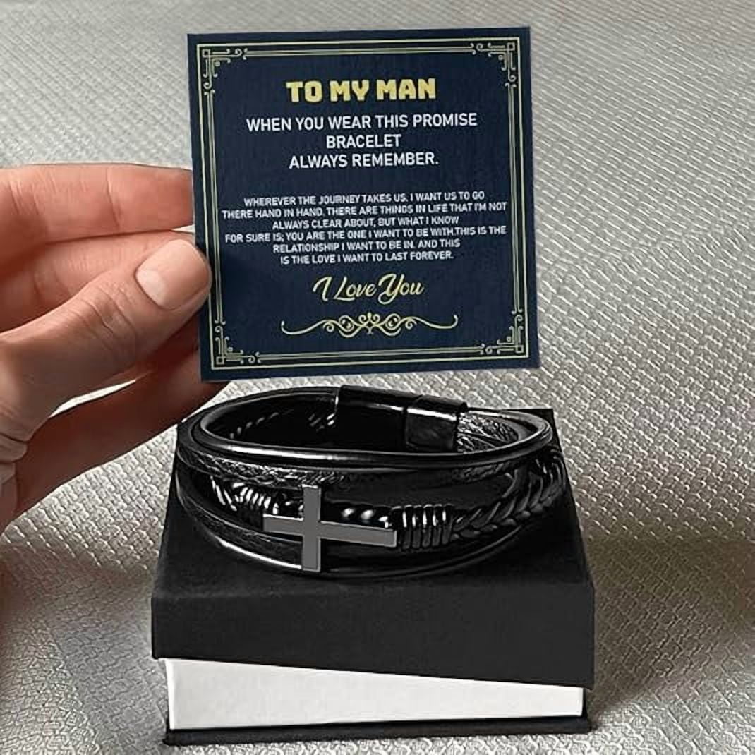 Promise Cross Bracelet, Romantic Gift for Man, Cross Bracelets For Men, Men Cross Bracelet, Cross Bracelet For Men, Men's Bracelet, Men's Bracelets, Valentine Gift For Men Boyfriend Husband