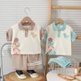thumbnail image 4 of Baby Boys Clothing Sets Toddler Boy Summer Cute Outfit Dinosaur Print Lapel Polo Shirt and Shorts Set 2 Piece, 4 of 4