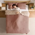 thumbnail image 5 of Virtu Comforter Sets, All Season Lightweight Reversible King Size Comforter Sets, 3-Pc Bedding Sets, Mocha brown/ivory cream, 5 of 8